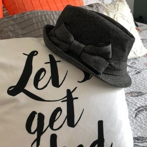 Black & Gray Pinstriped Fedora